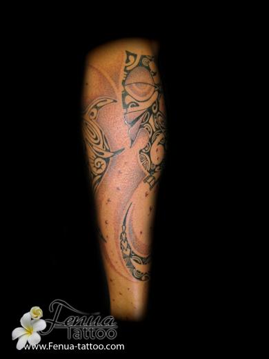 99°) requin tiki et points